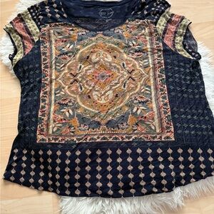 Lucky Brand Women's Multicolor Bohemian Top